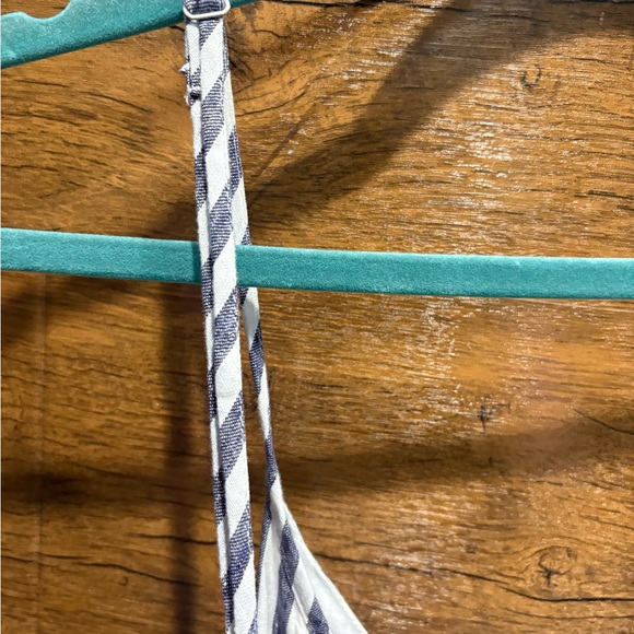 ANTIBES BLANC 100% Linen Sleeveless Stripe Maxi Dress - Picture 7 of 8